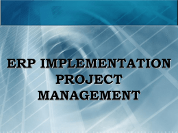 Lecture 6 - Implementation ERP