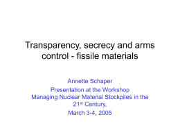 Transparency, secrecy and arms control
