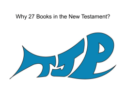 Why There are 27 Books in the New Testament
