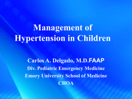 Hypertensive Emergencies in Children