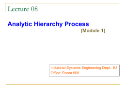 Analytic Hierarchy Process - QM for Business class of Mr Huy