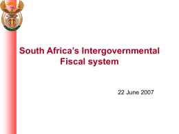 South Africa`s intergovernmental fiscal system Session 17