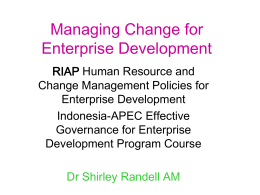 Managing Change for Enterprise Development