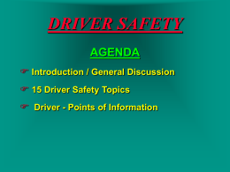Drivers Safety - Toolbox Topics