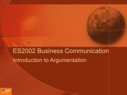 ES2002 Introduction to Argumentation