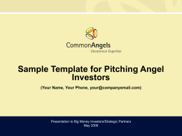 Sample Template on Pitching Angels