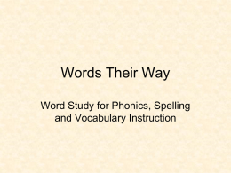 Words Their Way Introduction
