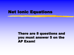 Net Ionic Equations Practice as Bellwork