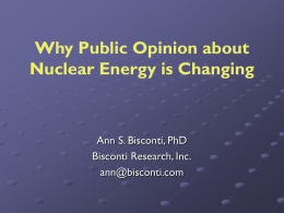 Public Opinion about Nuclear Energy is Changing