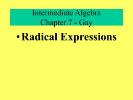 Intermediate Algebra Chapter 8