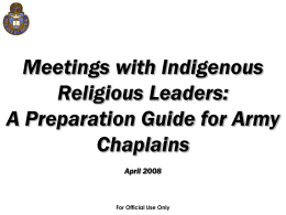 Meetings with Indigenous Religious Leaders: A Preparation Guide