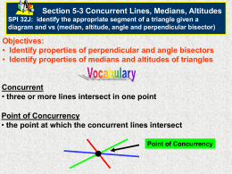 5-3 PPT Concurrent lines, Medians, Altitudes
