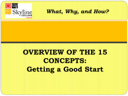 why start with an overview of the 15 concepts?