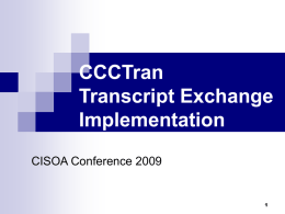 CISOA Presentation 2009 - eTranscript California