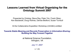 OntologySummit2007-lessons-learned_20070717