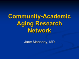 Community-Academic Aging Research Network