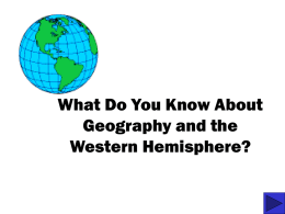 Western Hemisphere Geography Preassessment