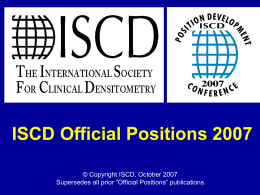 ISCD Official Positions 2005 - International Society for Clinical