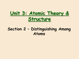 atomic mass - Chemistry 1 at NSBHS