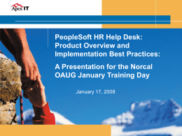 PeopleSoft HR Help Desk: Product Overview and