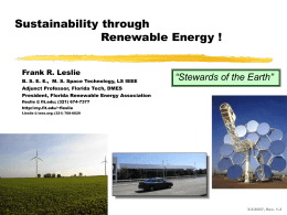 Sustainability through Renewable Energy
