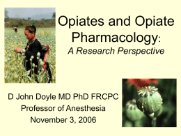Opiates and Respiratory Depression - index