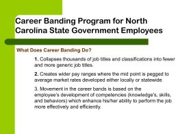 What Does Career Banding Do? - The University of North Carolina