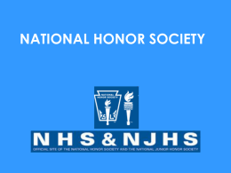 NATIONAL HONOR SOCIETY From