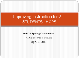 Improving Instruction for All Students: HOPS