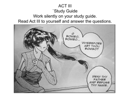 ACT III Study Guide