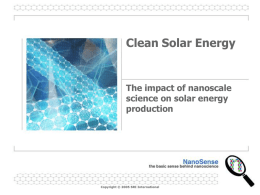 Clean Solar Energy - NanoSense