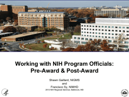 Working with NIH Program Officials