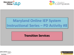 Maryland Online IEP PD Quest