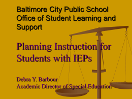 Planning Instruction for Students with IEPs