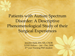 Patients with Autism Spectrum Disorder: A Descriptive