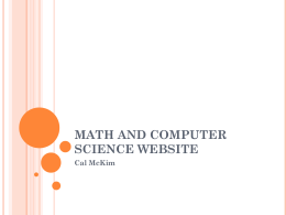 Math and Computer Science Website