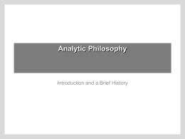Analytic Philosophy - University of San Diego Home Pages