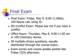 Final Exam Information