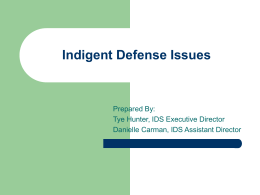 Indigent Defense Issues