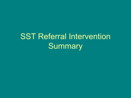 (SST) Referral Intervention Summary 2012