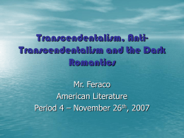 Transcendentalism and Anti-Transcendentalism