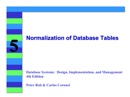 Normalization of Database Tables