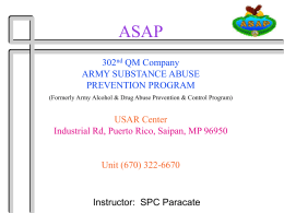 ASAP Army Substance Abuse Prevention