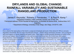 DRYLANDS AND GLOBAL CHANGE: RAINFALL VARIABILITY AND