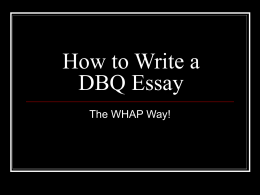 How to Write a DBQ Essay
