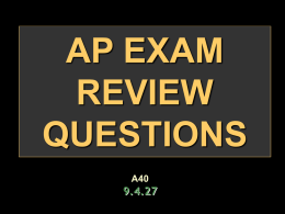 ap exam review questions - AHS AP US HISTORY / FrontPage