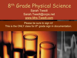 OPEN HOUSE PowerPoint - Windy Ridge Physical Science