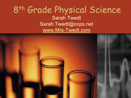 7th Grade Physical Science Open House