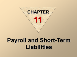 Payroll and Short Term Liabilities