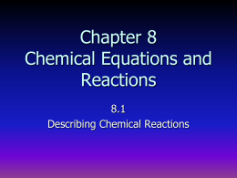 Chemical Reaction - Belle Vernon Area School District